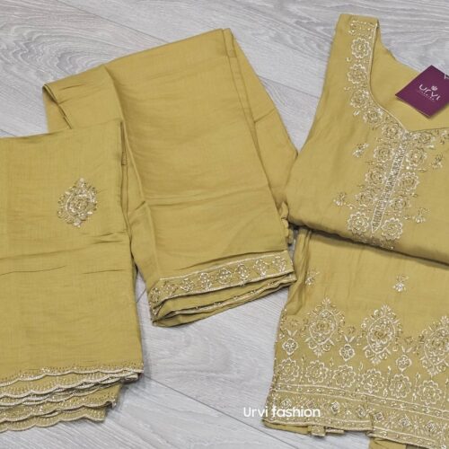 Home Mustard Yellow Unstitched Salwar