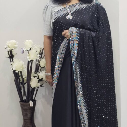 New Arrivals Black Georgette Saree