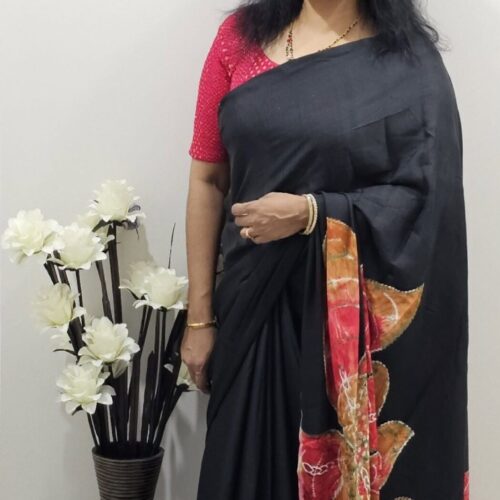 New Arrivals Black Crepe Silk Saree