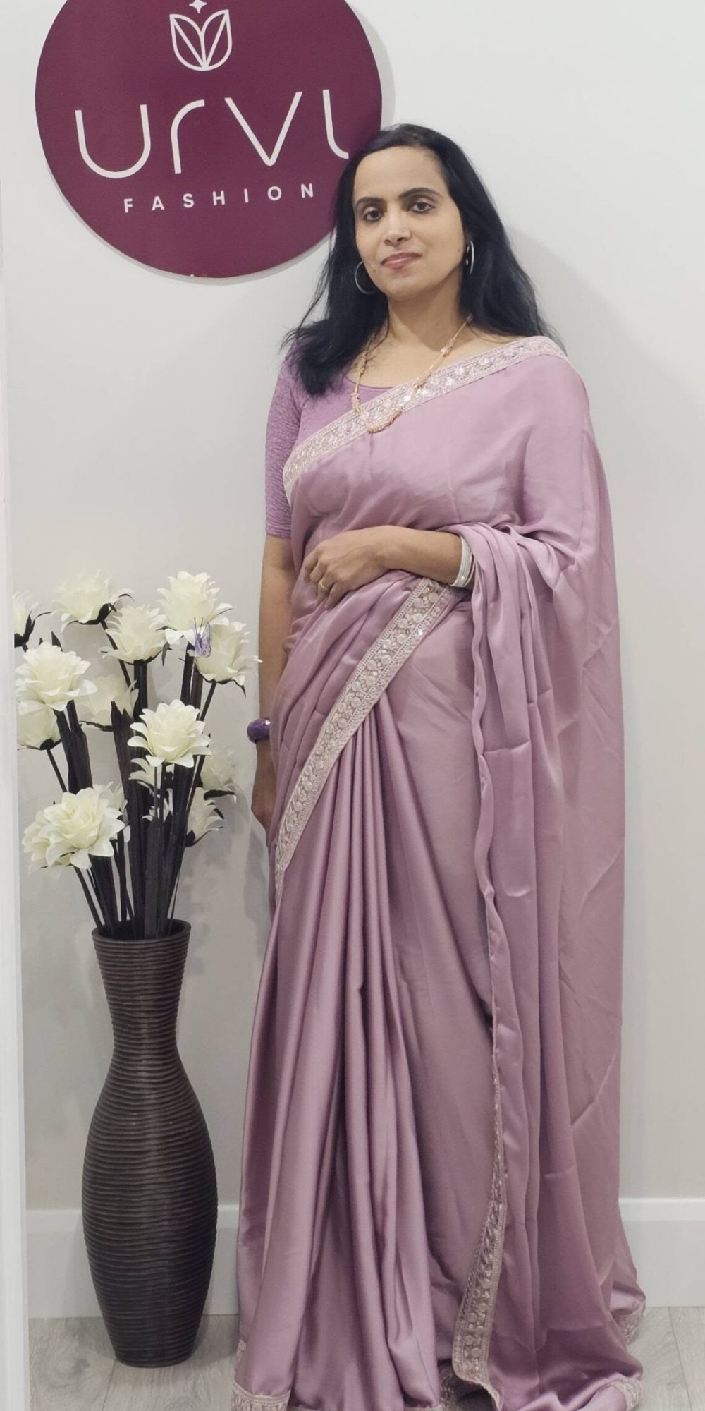 Lavender-Mauve Party Wear Saree